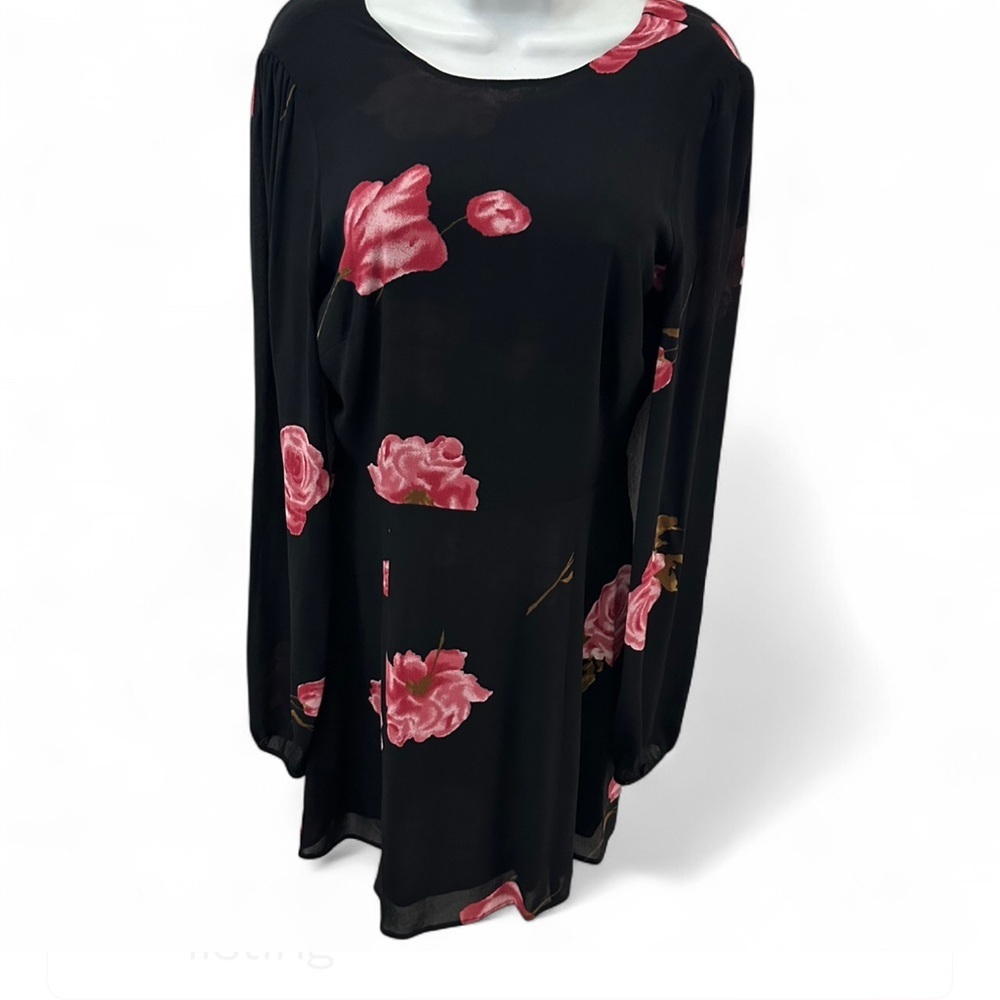 Reformation Black with Pink Floral Design